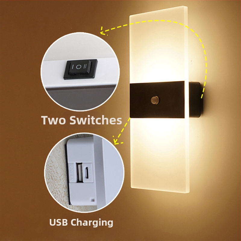 LED интелигентна стенна лампа с индукционна човешка индукция, безпроблемна магнитна всмукателна акумулаторна стенна лампа, хотелска нощна лампа за коридор, стенна всмукателна лампа