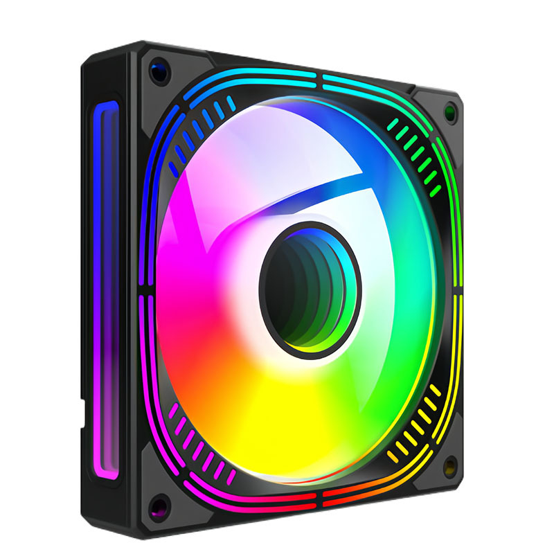 Prism 4S4 põlvkonna vaikne jahutuskile šassii radiaatori ventilaator ARGB Shengguang sünkroonne PWM temperatuuri reguleerimine lõpmatu