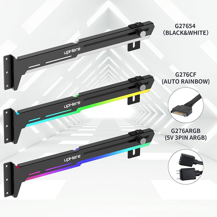 Graafikakaardi kronstein RGB helendava reostuse lamp arvuti lauaarvuti šassii vertikaalne kronstein emaplaadi tugiraam vertikaalne kaunistuspartner