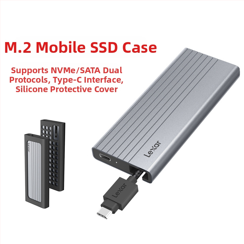 Carcasă pentru hard disk mobil Lexa E10/E6/E300/E350, M.2, NVMe/SATA, protocol Type-C 3.2