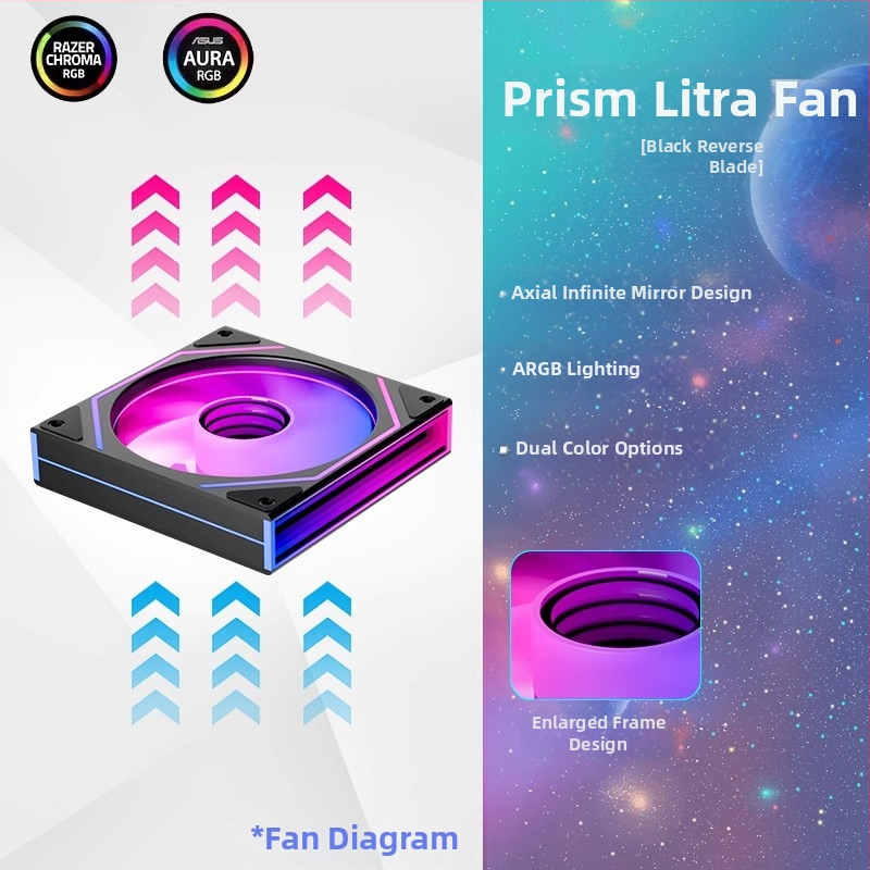 Jungle Leopard Prism 4 Ultra korpuseventilaator, 12 cm jahutus, lauaarvuti, vaikne, jumalik valgus, sünkroniseeritud külgmine lõpmatuse peegel