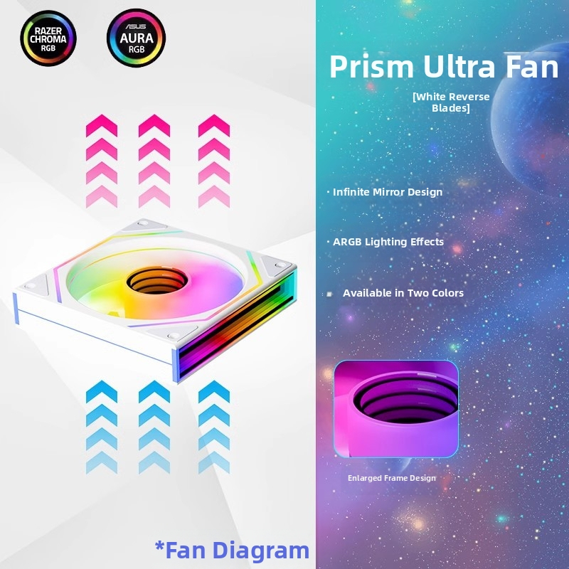 Jungle Leopard Prism 4 Ultra korpuseventilaator, 12 cm jahutus, lauaarvuti, vaikne, jumalik valgus, sünkroniseeritud külgmine lõpmatuse peegel