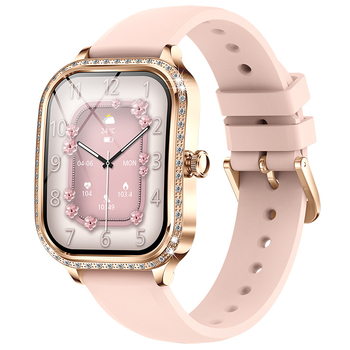 Crossborder Mk88 okosóra ívelt képernyővel, Bluetooth hívás, gyémánt vérnyomásmérő, pulzusmérő, női lépésszámláló, egészségmérő