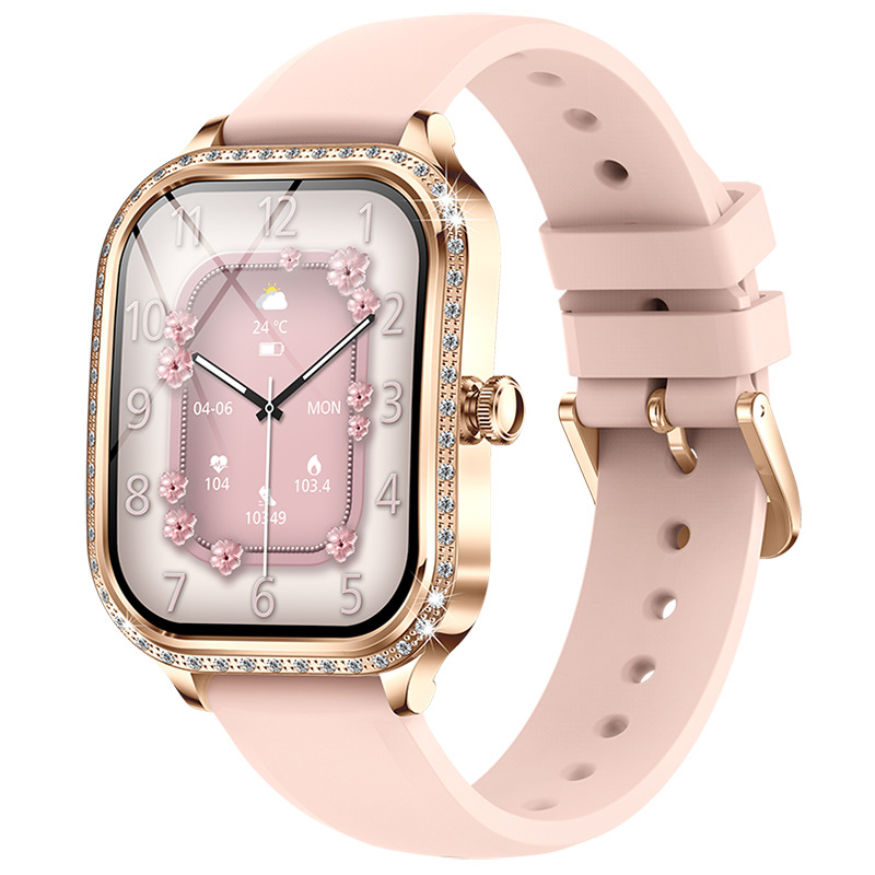 Crossborder Mk88 okosóra ívelt képernyővel, Bluetooth hívás, gyémánt vérnyomásmérő, pulzusmérő, női lépésszámláló, egészségmérő