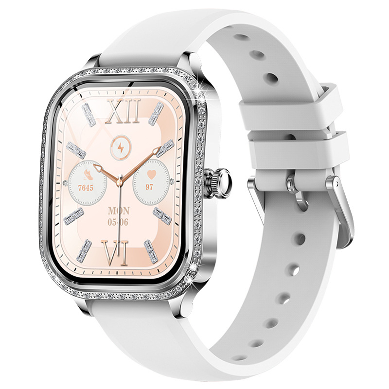 Crossborder Mk88 okosóra ívelt képernyővel, Bluetooth hívás, gyémánt vérnyomásmérő, pulzusmérő, női lépésszámláló, egészségmérő