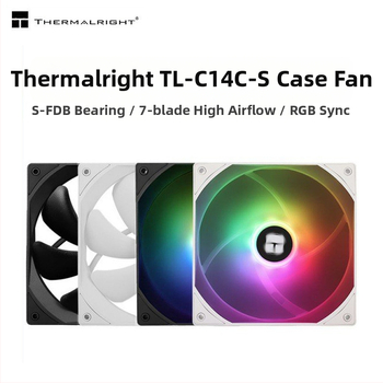 Limin TL-C14C-S must 14cm šassiiventilaator lauaarvutile vaikne valge ARGB arvuti jahutusventilaator