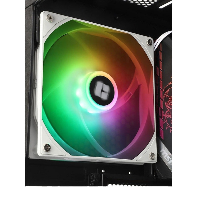 Limin TL-C14C-S must 14cm šassiiventilaator lauaarvutile vaikne valge ARGB arvuti jahutusventilaator