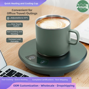 Трансгранична интелигентна подложка за бързо охлаждане и затопляне на чаши за горещи и студени напитки, малка преносима подложка за монтиране в кола за дома с двойна употреба за охлаждане и отопление