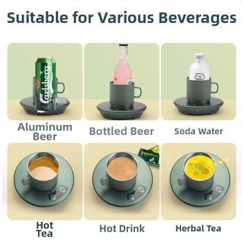 Трансгранична интелигентна подложка за бързо охлаждане и затопляне на чаши за горещи и студени напитки, малка преносима подложка за монтиране в кола за дома с двойна употреба за охлаждане и отопление