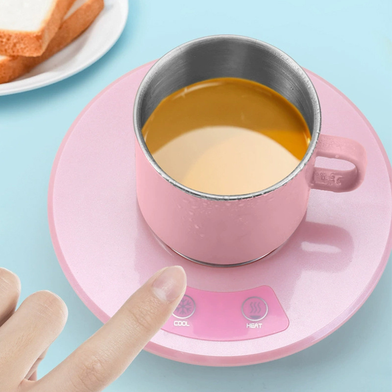 Трансгранична интелигентна подложка за бързо охлаждане и затопляне на чаши за горещи и студени напитки, малка преносима подложка за монтиране в кола за дома с двойна употреба за охлаждане и отопление