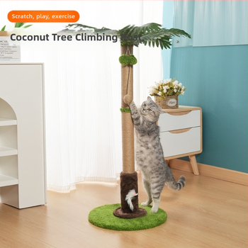 „Crossborder“ kokoso medžio katės laipiojimo rėmas, sizalio katės draskymo lenta, nešeriantis katės žaislas, mažas, vietą taupantis katės draskymo stulpas katėms linksminti