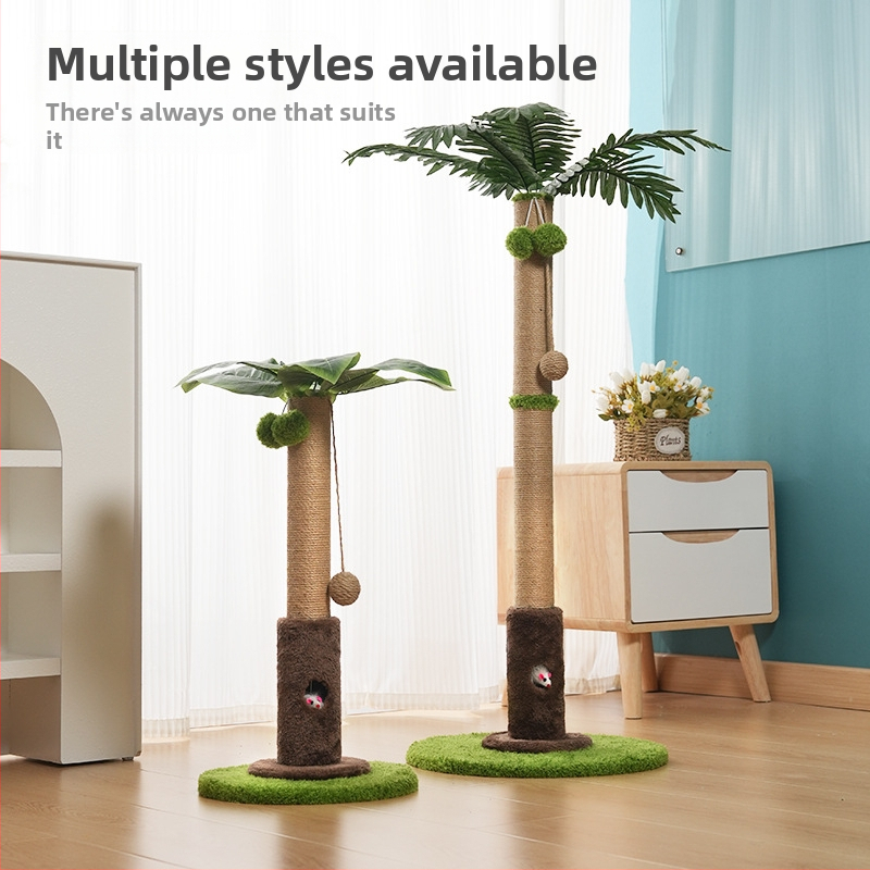 „Crossborder“ kokoso medžio katės laipiojimo rėmas, sizalio katės draskymo lenta, nešeriantis katės žaislas, mažas, vietą taupantis katės draskymo stulpas katėms linksminti