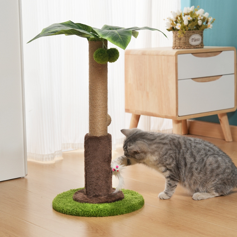 „Crossborder“ kokoso medžio katės laipiojimo rėmas, sizalio katės draskymo lenta, nešeriantis katės žaislas, mažas, vietą taupantis katės draskymo stulpas katėms linksminti