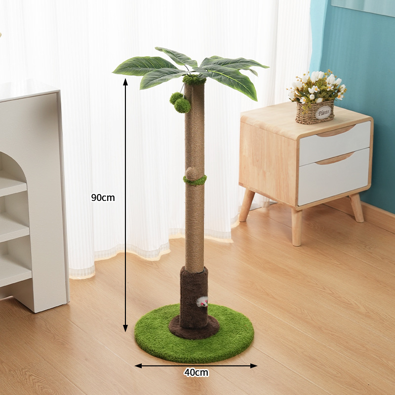 „Crossborder“ kokoso medžio katės laipiojimo rėmas, sizalio katės draskymo lenta, nešeriantis katės žaislas, mažas, vietą taupantis katės draskymo stulpas katėms linksminti