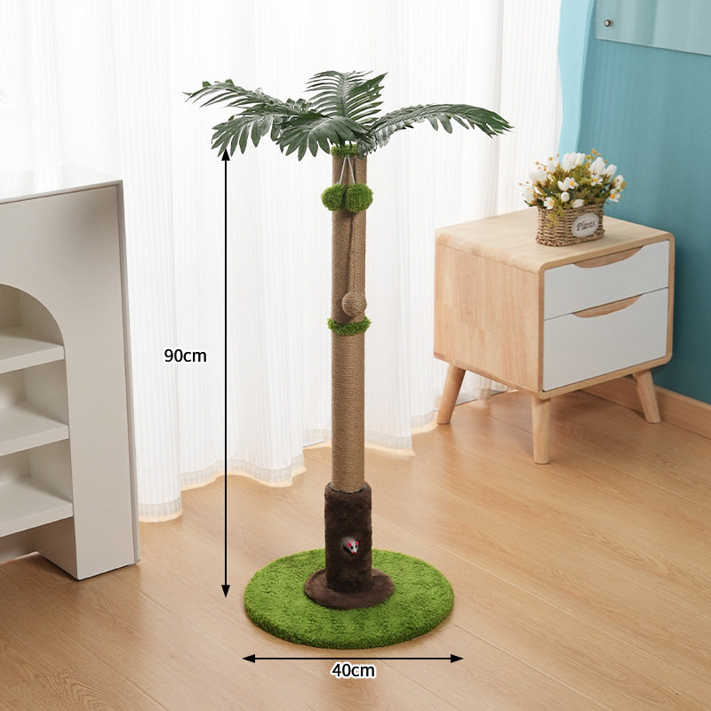 „Crossborder“ kokoso medžio katės laipiojimo rėmas, sizalio katės draskymo lenta, nešeriantis katės žaislas, mažas, vietą taupantis katės draskymo stulpas katėms linksminti