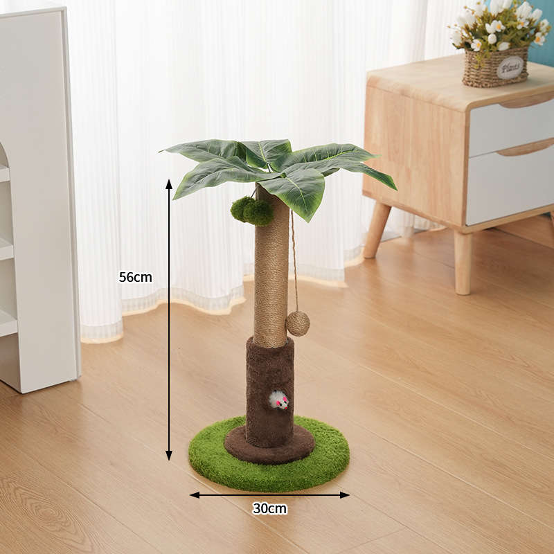 „Crossborder“ kokoso medžio katės laipiojimo rėmas, sizalio katės draskymo lenta, nešeriantis katės žaislas, mažas, vietą taupantis katės draskymo stulpas katėms linksminti