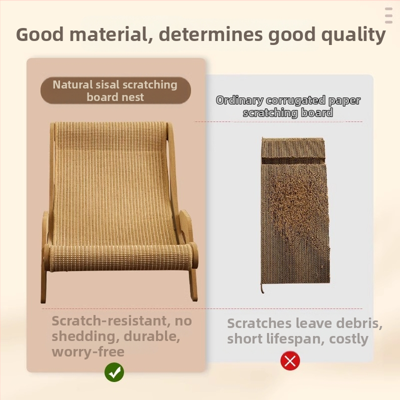 Дъска за драскане от сизал за котки, котешко гнездо, износоустойчива играчка за котки, дъска за котешки нокти, устойчива на надраскване, домашни любимци, фотьойл за котки