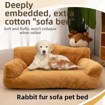 Koerakuut, soe talvel, fliisvoodriga ja paksendatud küüliku karusnahast diivan, väikese suurusega koeravoodi, suur koeramatt, eemaldatav ja pestav kassikuut