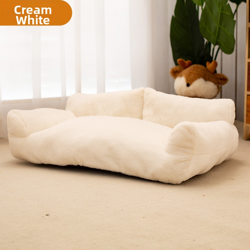 Koerakuut, soe talvel, fliisvoodriga ja paksendatud küüliku karusnahast diivan, väikese suurusega koeravoodi, suur koeramatt, eemaldatav ja pestav kassikuut