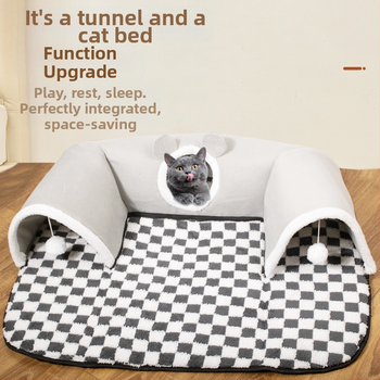 Νέο κρεβάτι γάτας σε σχήμα U με τούνελ για γάτες, κανάλι γάτας, δράκος, αφαιρούμενη και πλενόμενη φωλιά γάτας, κρυφτό για τέσσερις εποχές, διαθέσιμο σε χονδρική πώληση