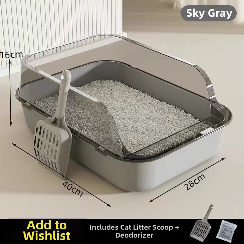 Kassiliivakast, poolsuletud, lõhnakindel, eriti suur kassi tualett, lemmikloomatarbed, pritsmekindel, eriti suur kassiliivakast, piiriülene