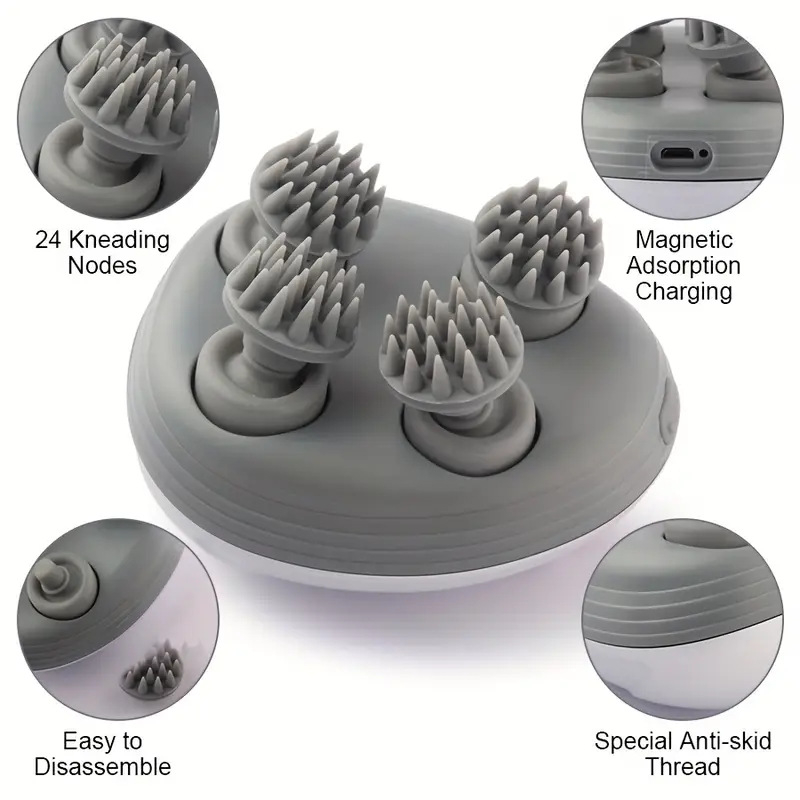 Tarpvalstybinis galvos masažuoklis, elektrinis naminių gyvūnėlių įkrovimas, aštuonkojo galvos masažuoklis, galvos odos minkymas, kelių pavarų daugianagis