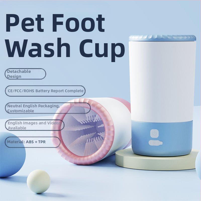 Naujas tarpvalstybinis naminių gyvūnėlių pėdų plovimo puodelis, šunų ir kačių elektrinė pėdų plovimo mašina, valymo priemonės, pėdų valymo puodelis, naminių gyvūnėlių automatinis