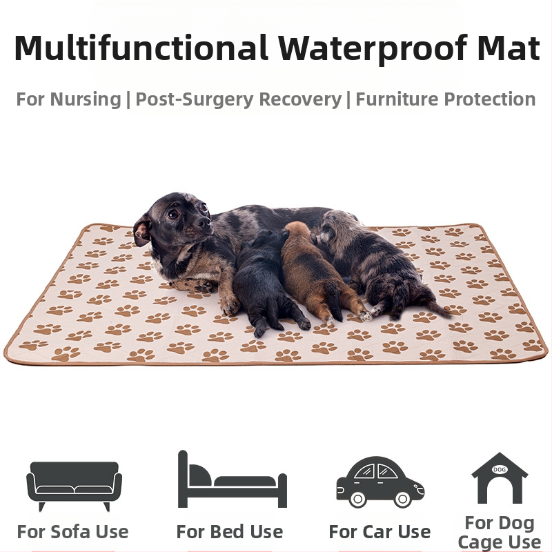 Подложка за пелени за домашни любимци, която може да се пере, против урина, противоплъзгаща се пелена за котки и кучета, многократно абсорбираща, за обучение на кучета