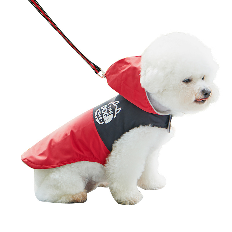 Határokon átnyúló őszi és téli új színblokkos kutya esőkabát, kisállatruhák, új divatos márkájú kiskutya plüssmackó