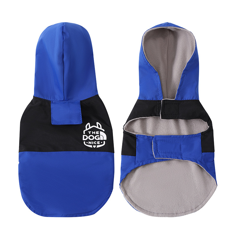 Határokon átnyúló őszi és téli új színblokkos kutya esőkabát, kisállatruhák, új divatos márkájú kiskutya plüssmackó