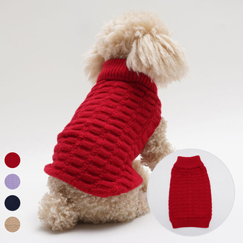 Lemmikloomariided sügis- ja talvestiilis kootud revääriga, elastse ruudulise mustriga, kolmemõõtmeline ühevärviline koera- ja kassikampsun Briti stiilis