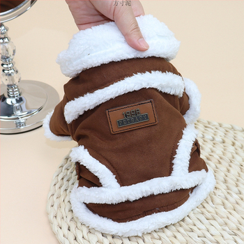 Ρούχα για σκύλους χειμώνα παχύρρευστο αρκουδάκι από κατοικίδιο ζώο με επένδυση από φλις, βαμβακερό παλτό, ρούχα για γάτες φθινόπωρο και χειμώνα ζεστό χονδρικής