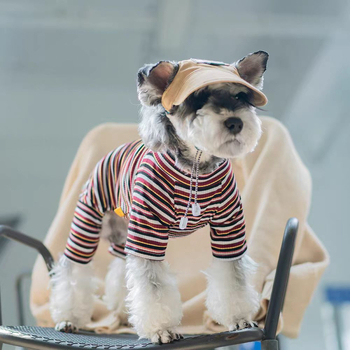 Ρούχα για σκύλους Πολύχρωμα ριγέ ρούχα με τετράποδα Άνετα αναπνεύσιμα ελαστικά καλοκαιρινά λεπτά πουκάμισα με κάτω μέρος Ρούχα για κατοικίδια χονδρικής