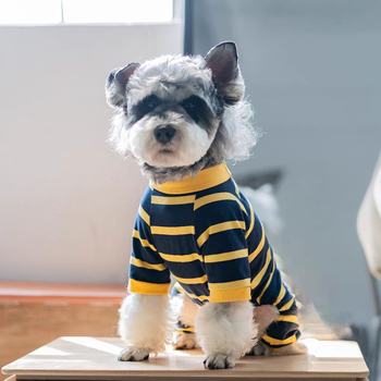 Ρούχα για σκύλους Πολύχρωμα ριγέ ρούχα με τετράποδα Άνετα αναπνεύσιμα ελαστικά καλοκαιρινά λεπτά πουκάμισα με κάτω μέρος Ρούχα για κατοικίδια χονδρικής