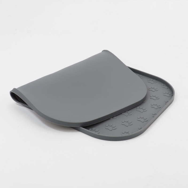 Uus suur 44 * 27 cm silikoonist lemmikloomade lauamatt, ülevooluvastane esiletõstetud kujundusega käpajäljega lemmikloomade lauamatt