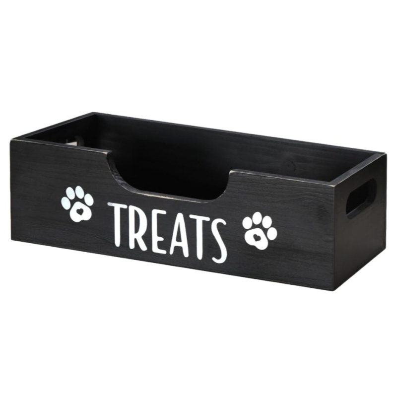 Határokon átnyúló, fából készült kutyaeledel-tároló doboz, hordozható, tömörfa kisállat-snack doboz, asztali kisállat-snack tároló doboz raktáron