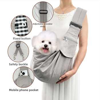 Επεξεργασμένη και προσαρμοσμένη ρυθμιζόμενη τσάντα κατοικίδιων, τσάντα σκύλου και γάτας από βαμβακερό καμβά, τσάντα βόλτας σκύλου, τσάντα με είδη κατοικίδιων ζώων