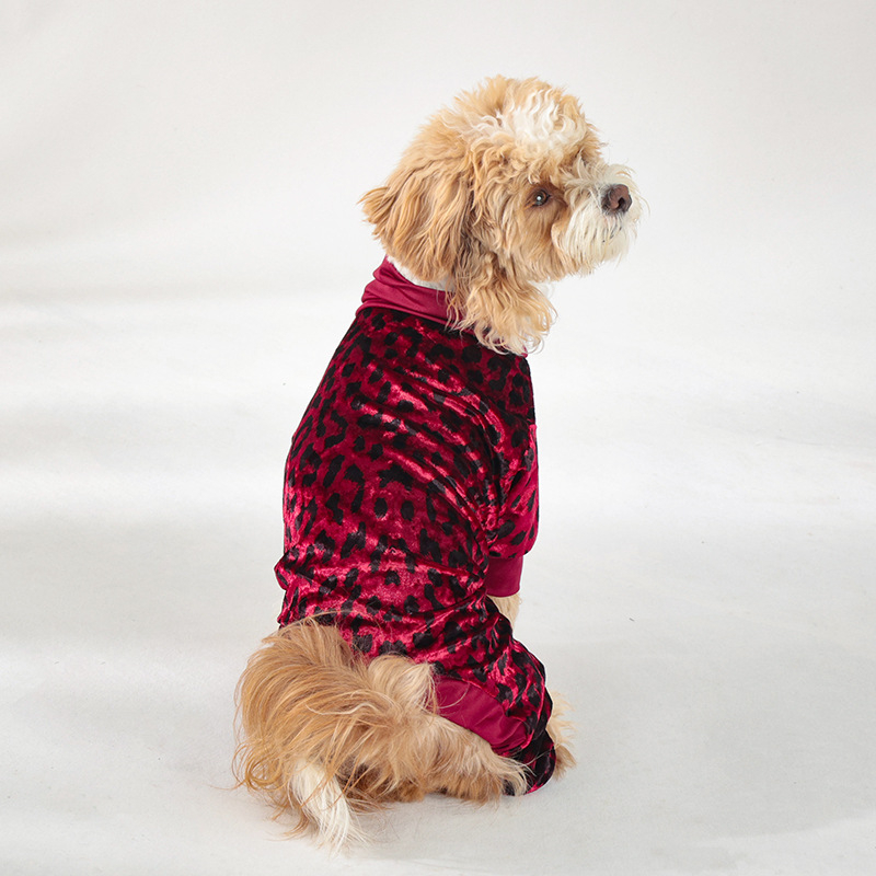 25 uut lemmikloomariietust Klassikaline leoparditrükiga neljajalgne riietus Karvavastased kodupidžaamad Väikese ja keskmise suurusega koera neljajalgne riietus Euroopa ja Ameerika jaoks