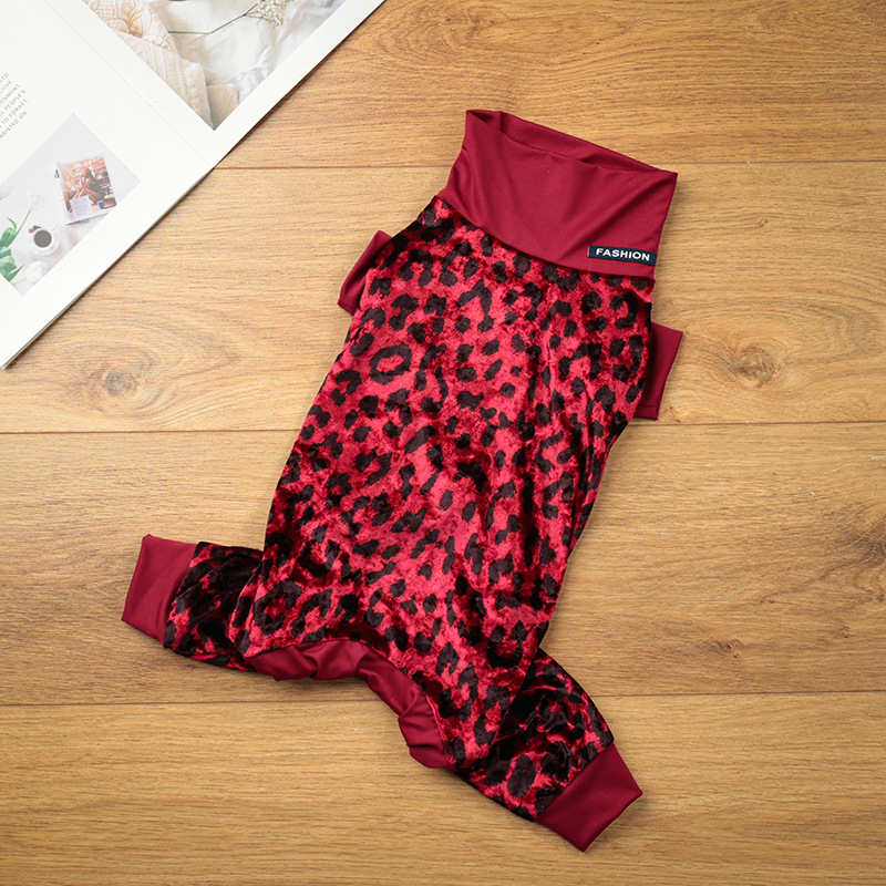 25 uut lemmikloomariietust Klassikaline leoparditrükiga neljajalgne riietus Karvavastased kodupidžaamad Väikese ja keskmise suurusega koera neljajalgne riietus Euroopa ja Ameerika jaoks