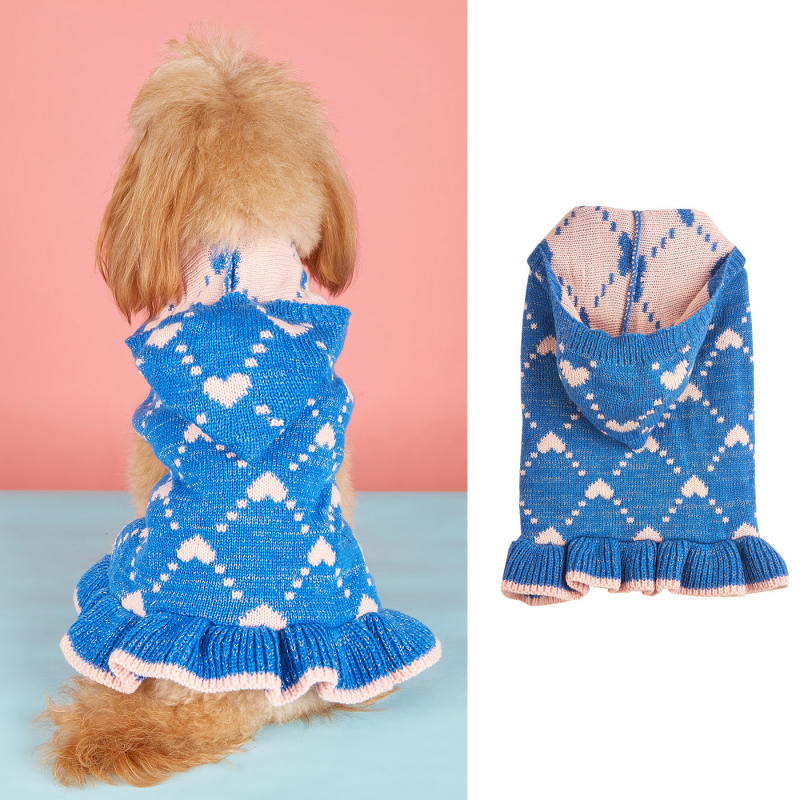 Ins stílusú koreai stílusú aranyos édes Lolita szerelem kockás őszi és téli meleg kapucnis csipke szoknya kiskutya haj