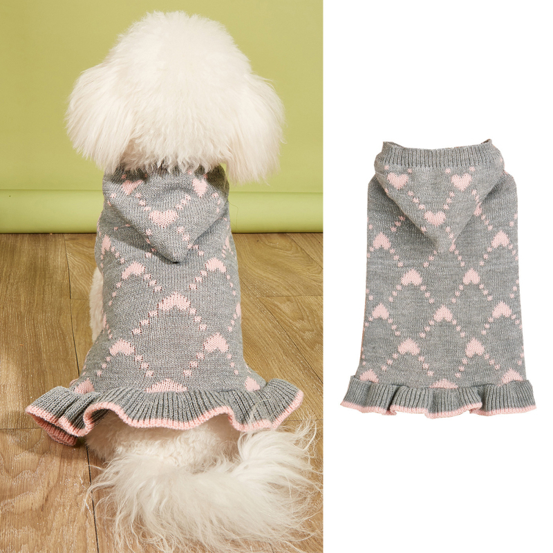 Ins stílusú koreai stílusú aranyos édes Lolita szerelem kockás őszi és téli meleg kapucnis csipke szoknya kiskutya haj