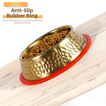 Διασυνοριακό μπολ κατοικίδιων ζώων από ανοξείδωτο ατσάλι, χρυσό, επιτραπέζια σκεύη για σκύλους, κυματοειδές μπολ ταΐσματος, αντικραδασμικό μπολ για γάτες, μπολ ποτού χονδρικής