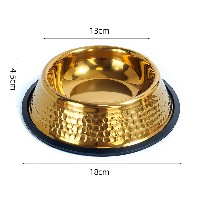 Piiriülene roostevabast terasest kuldne lemmikloomakauss, koera lauanõud, lainepapist söötmiskauss, löögikindel kassi joogikauss, hulgimüük
