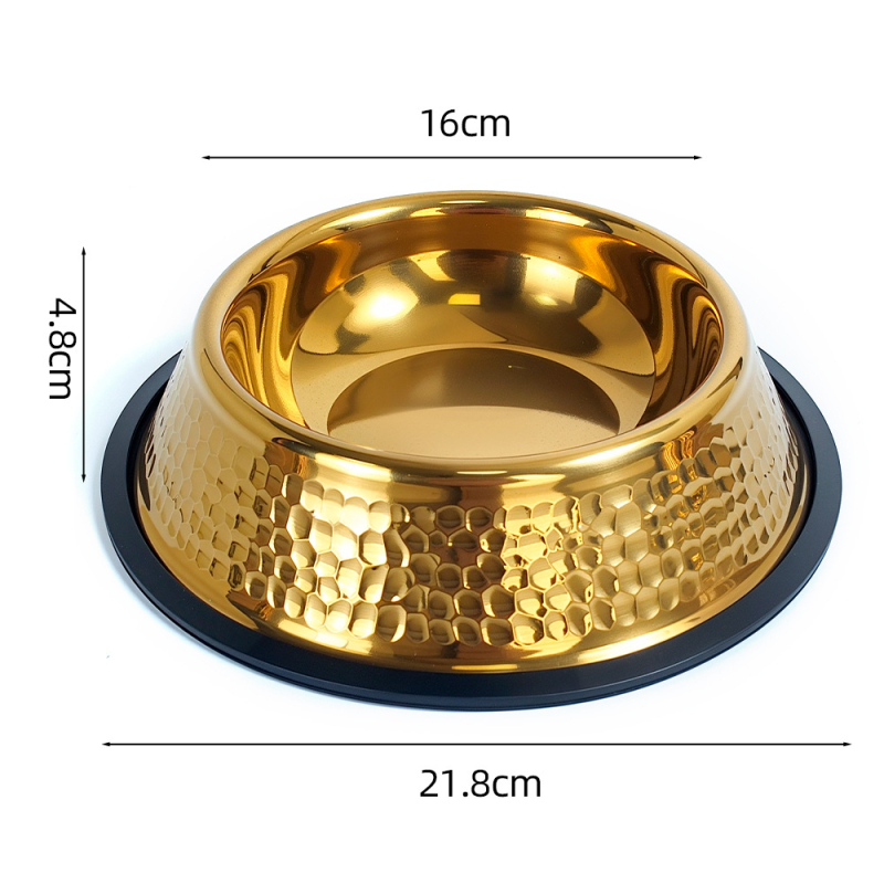 Piiriülene roostevabast terasest kuldne lemmikloomakauss, koera lauanõud, lainepapist söötmiskauss, löögikindel kassi joogikauss, hulgimüük