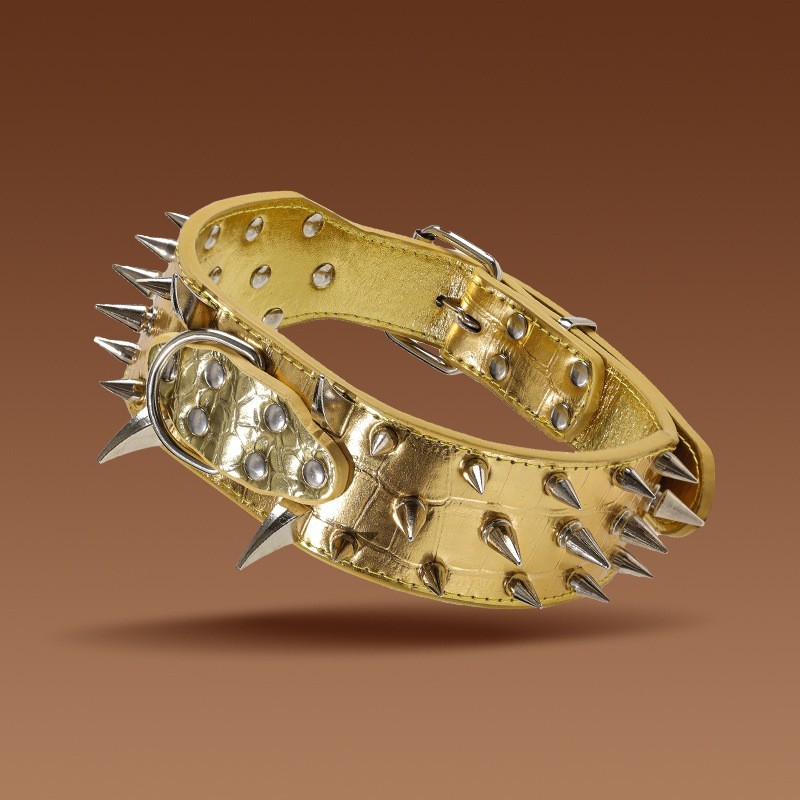 Piiriülene suurte koerte kaelarihm neetidega kaelakaitse krokodillimustriga hundihammastega laiendatud kumer tugev hammustusvastane nael hulgimüügist