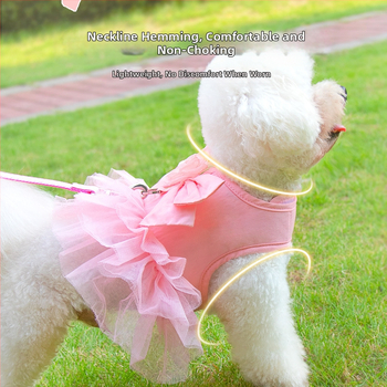 Γιλέκο με ιμάντα στήθους για κουτάβια, με αντιολισθητικό ελατήριο, για μικρά και μεσαία σκυλιά, με αλυσίδα Bixu Teddy για περπάτημα σε στήθους