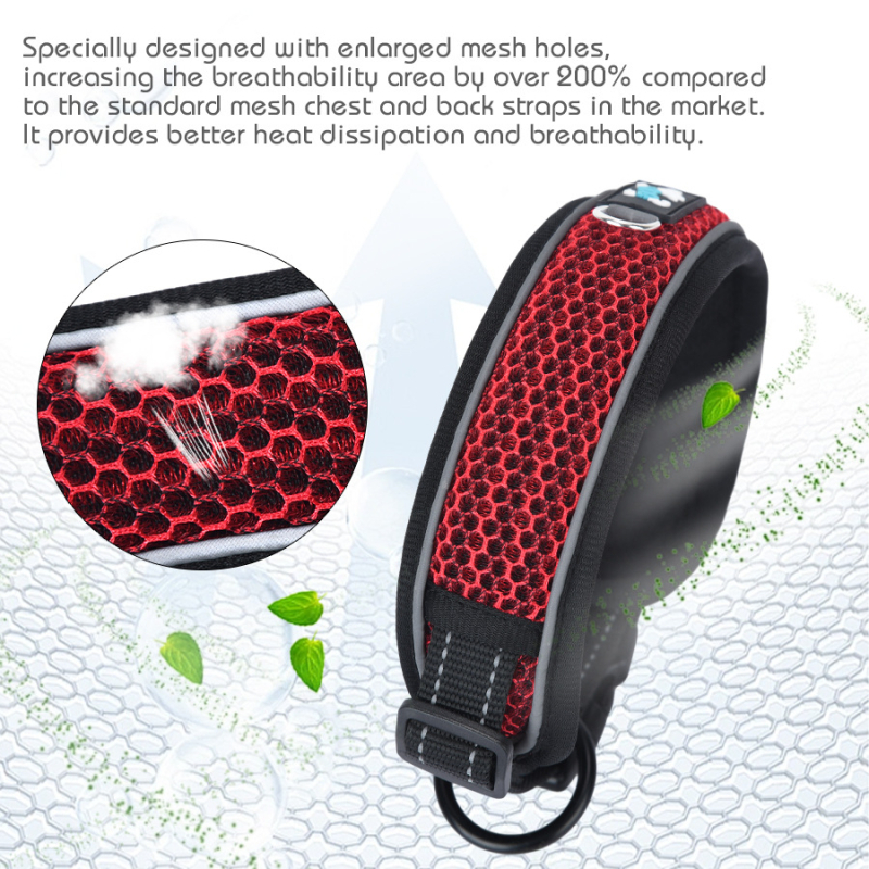 Lélegző nejlon fényvisszaverő kisállat nyakörv, búvárruhával bélelt kutyanyakörv, kis és közepes méretű Amazon népszerű kutyanyakörv