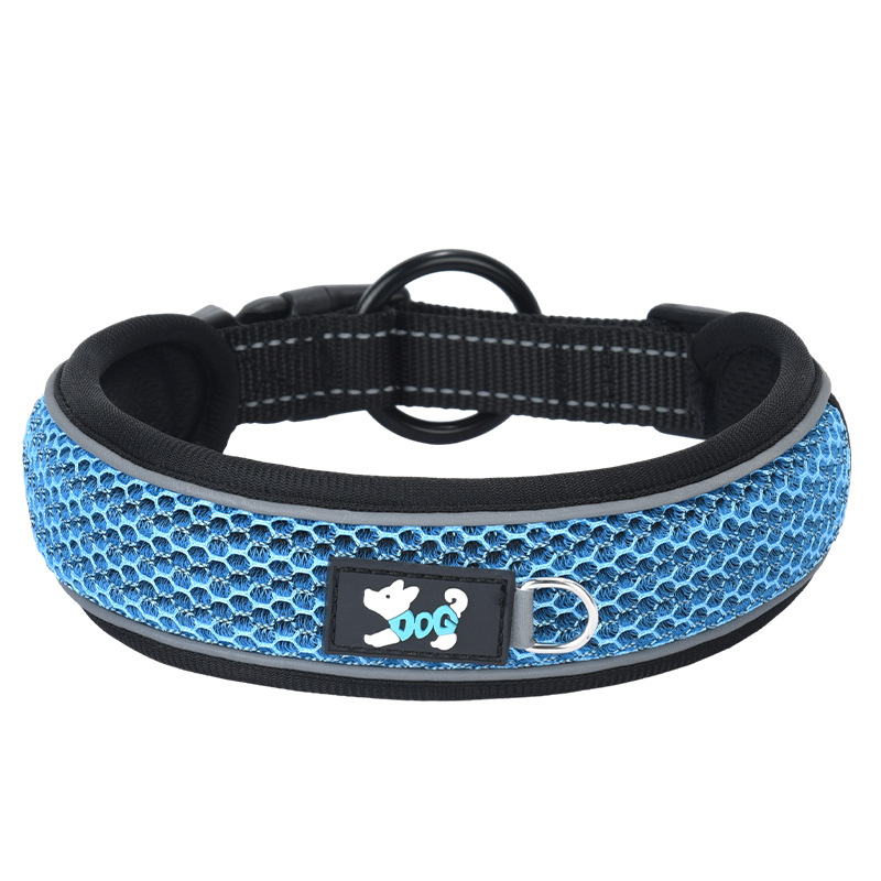 Lélegző nejlon fényvisszaverő kisállat nyakörv, búvárruhával bélelt kutyanyakörv, kis és közepes méretű Amazon népszerű kutyanyakörv