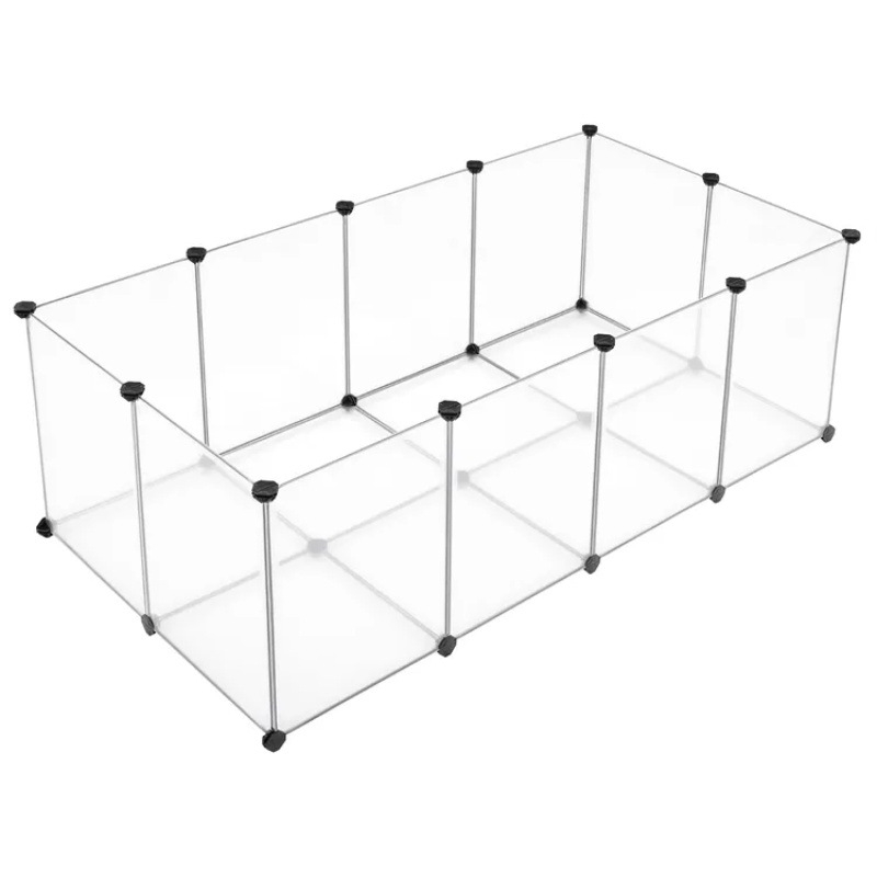 Új, beltéri, kivehető kisállatkerítés, összeszerelés nélkül, macska- és kutyakerítés szélvédővel, szigetelő kerítéssel, átlátszó kisállatkerítéssel