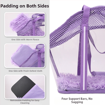 Τσάντα ώμου για μικρά κατοικίδια, τετράπλευρη, αναπνεύσιμη, δίχτυ, άνετη τσάντα γάτας, ενσωματωμένο σχοινί ασφαλείας, τσάντα διαφυγής για γάτες